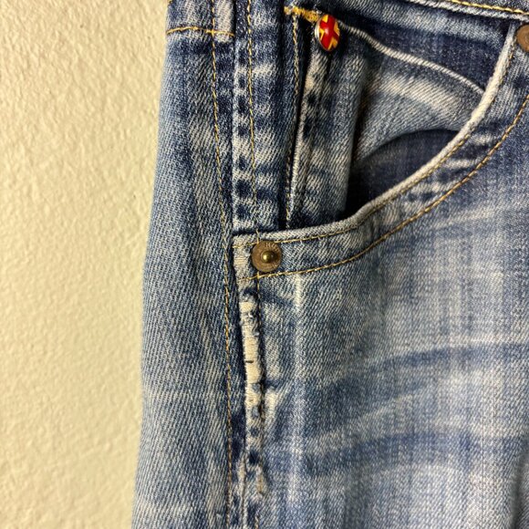 Hudson Bootcut Jeans Women’s 29 Blue Medium Wash Damaged Hem USA Made READ - Picture 10 of 12